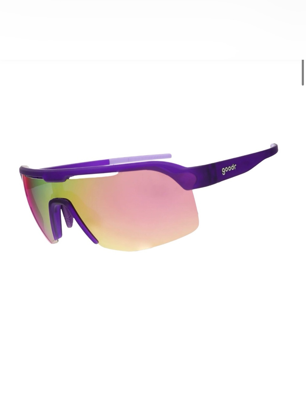 NIB goodr Purple Sunglasses with Pink Mirrored Lens